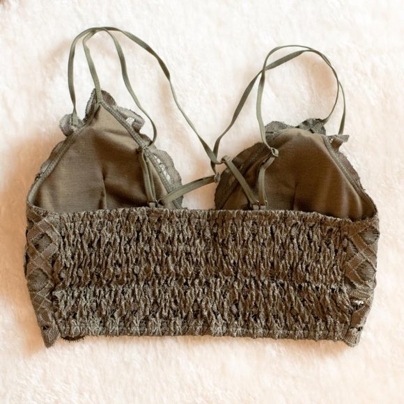 Queen's Lace Bralette in Olive - Picture 2 of 3